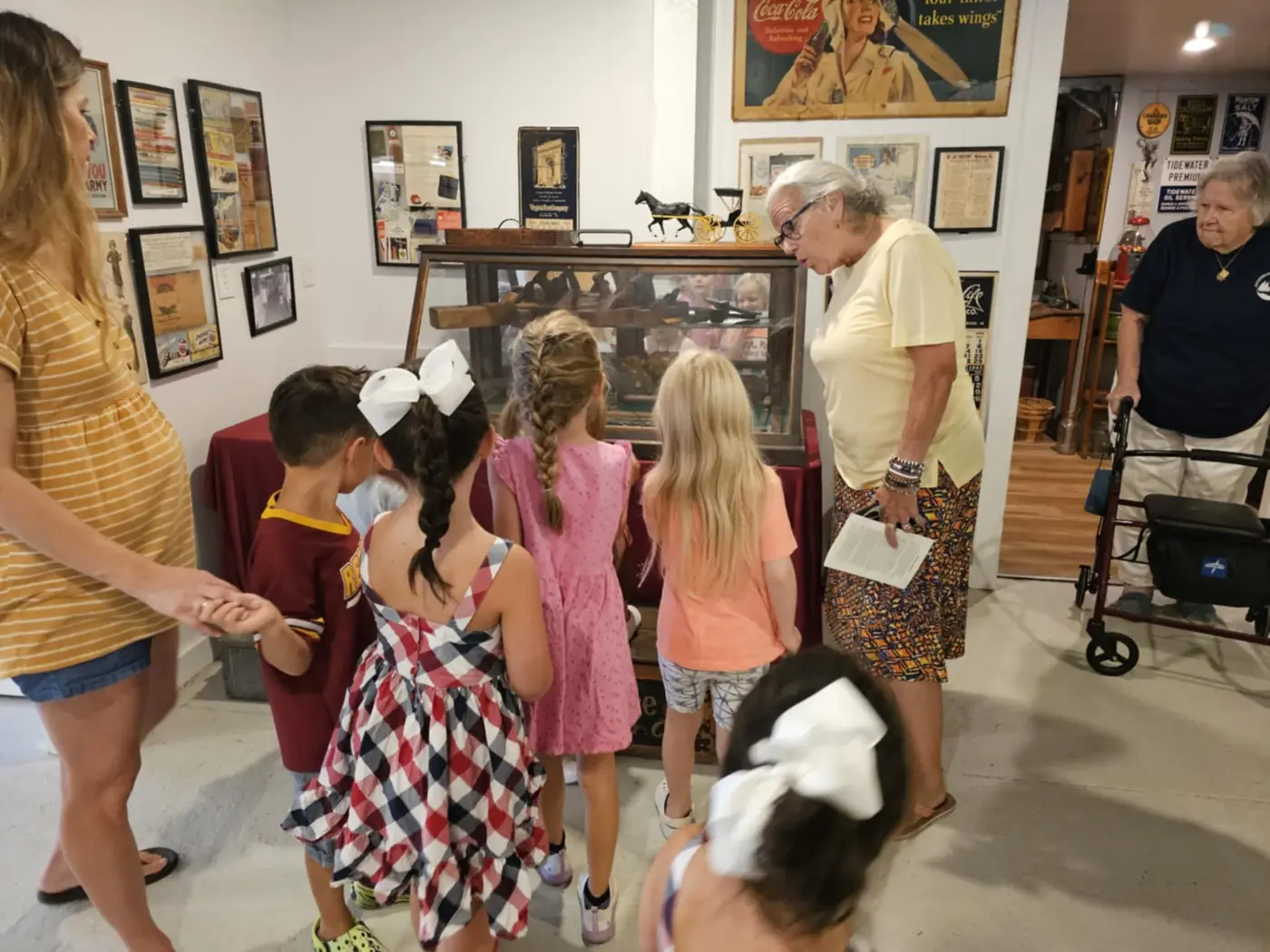Children exploring the museum on a school tour