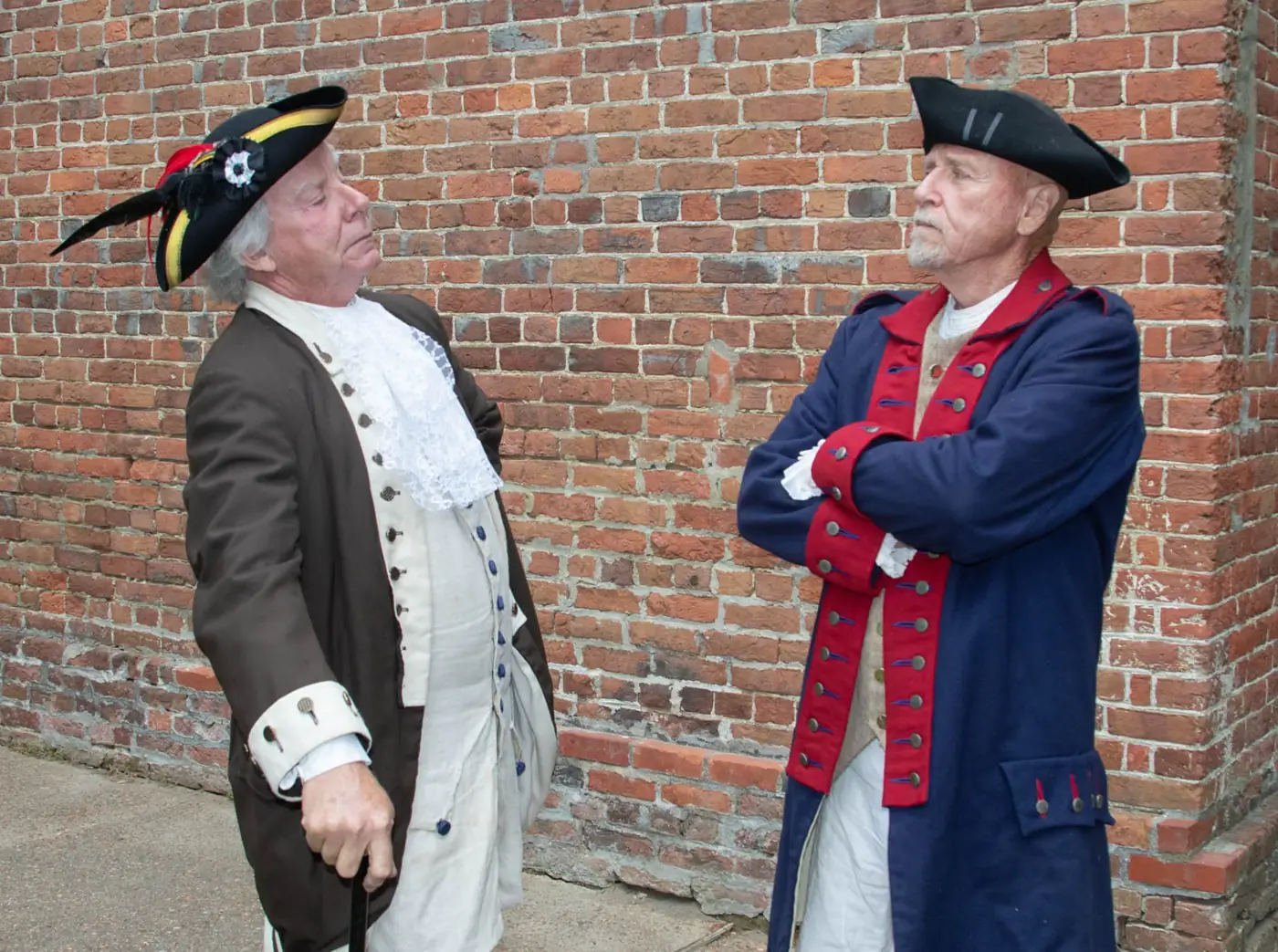 Museum volunteers in colonial dress on Main Street